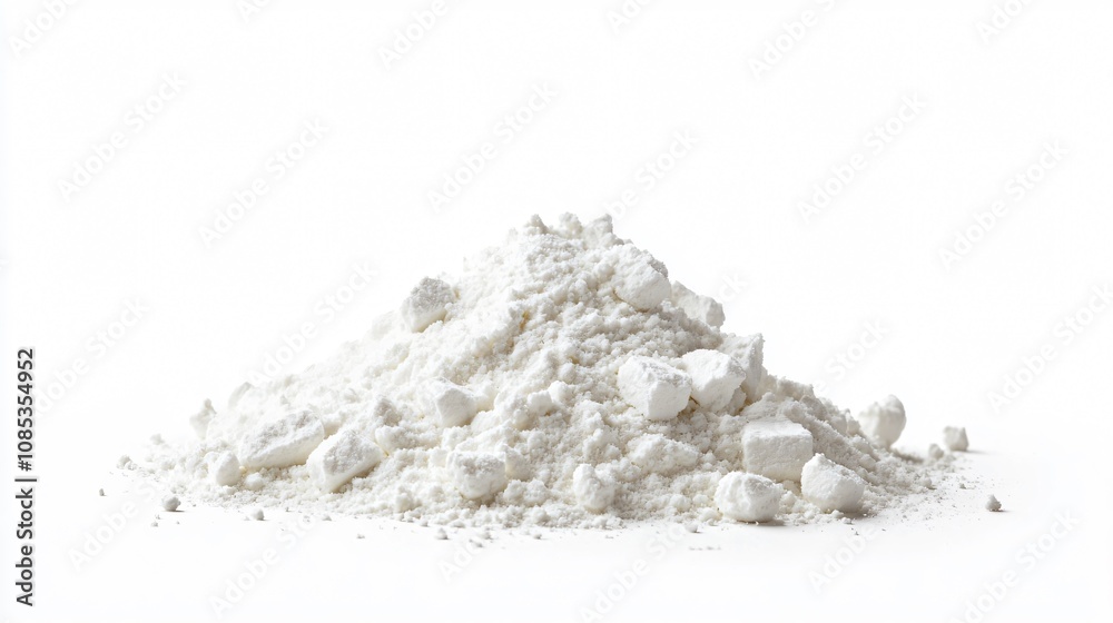 A Flourishing Mound of Baking Potential: White Flour on a Pristine Canvas A Flourishing Mound of Baking Potential: White Flour on a Pristine Canvas