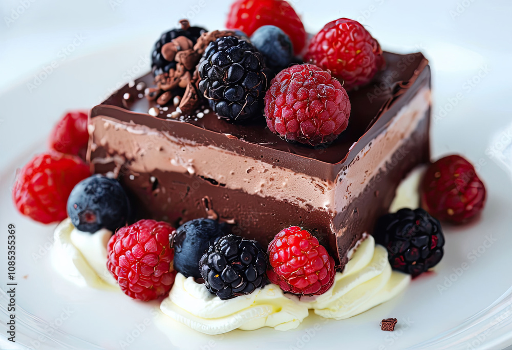 chocolate cake with raspberries chocolate cake with raspberries