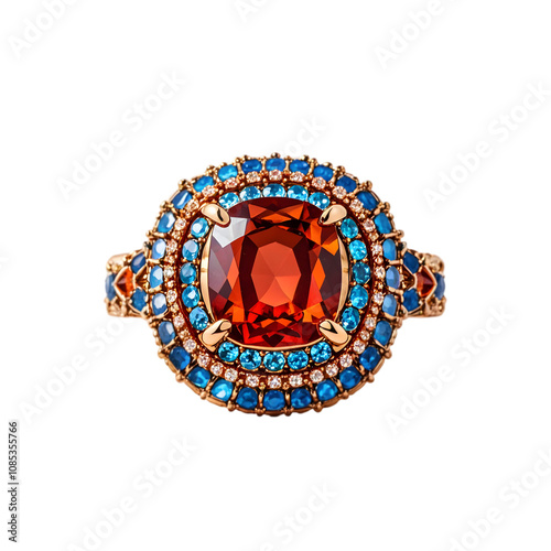 Big and beautiful jewel on transparent background
