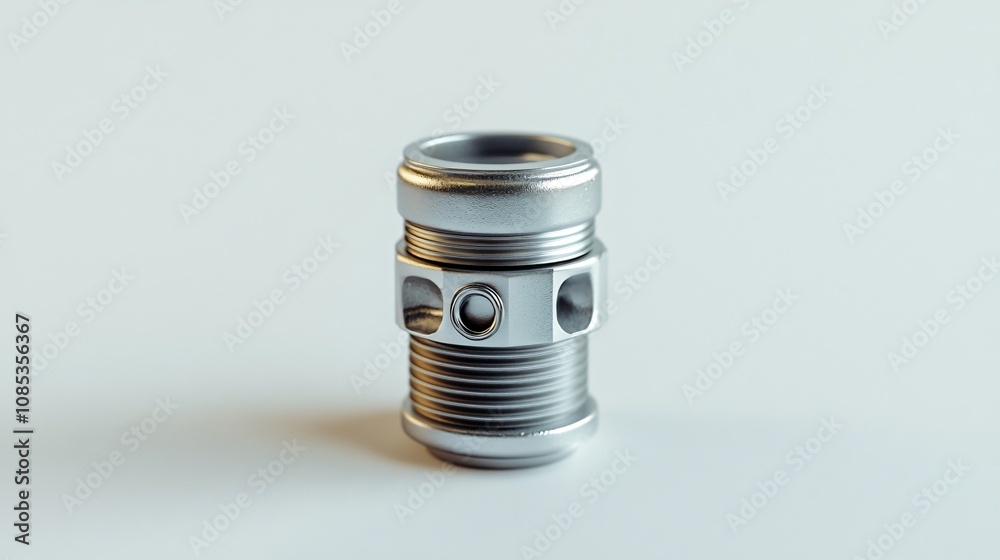 Close-Up of a Precision-Engineered Metallic Component: Industrial Design and Manufacturing Excellence