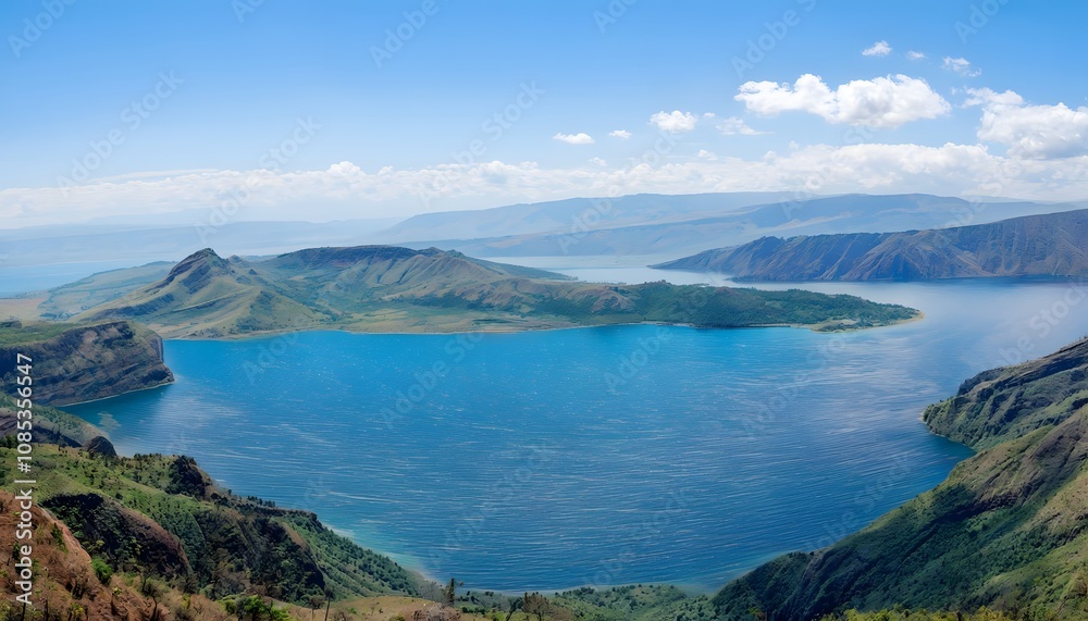 Crystal Waters of Lake Tanganyika: Serenity Surrounded by Lush Greenery Crystal Waters of Lake Tanganyika: Serenity Surrounded by Lush Greenery