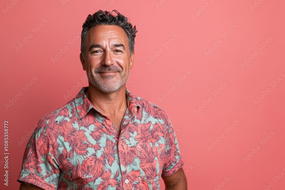 Caucasian man pose against vivid backgrounds, their bright attire and relaxed smiles creating an energetic, positive vibe. Caucasian man pose against vivid backgrounds, their bright attire and relaxed smiles creating an energetic, positive vibe.