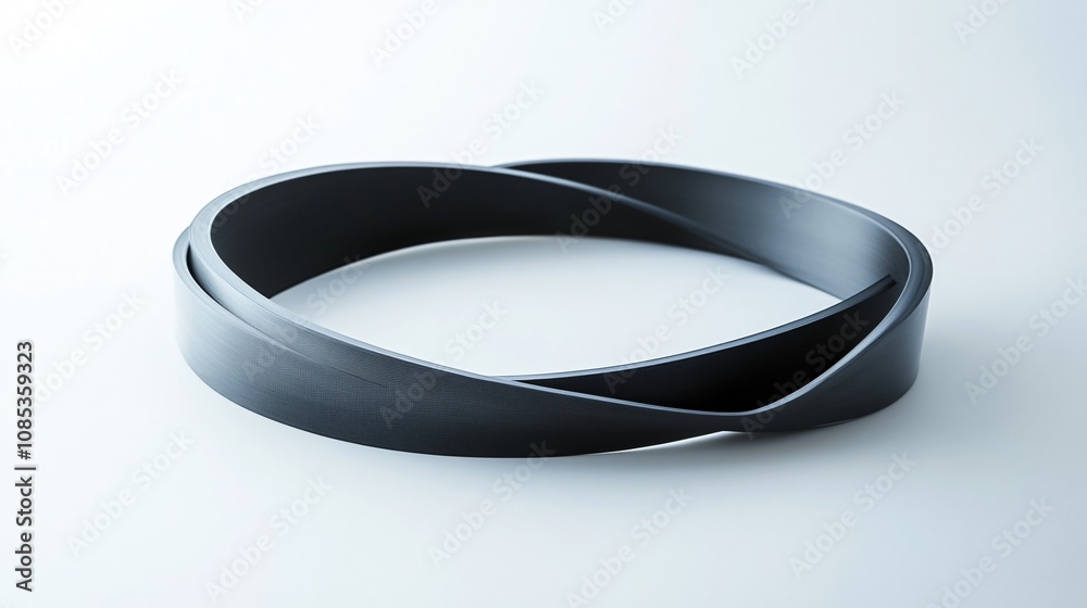Abstract Black Loop: A Minimalist Design on White Background Abstract Black Loop: A Minimalist Design on White Background