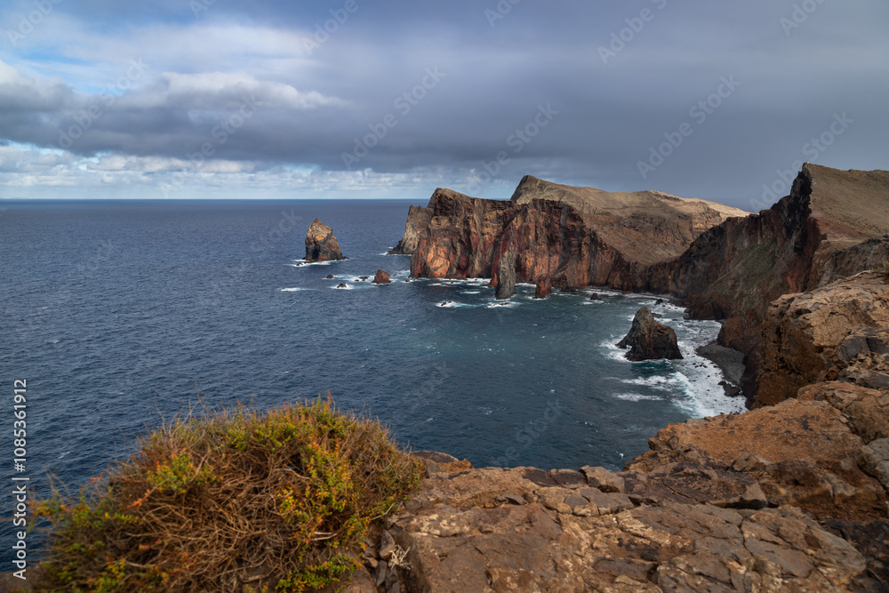 Majestic Clifftop View of Madeira's Rugged Coastline Majestic Clifftop View of Madeira's Rugged Coastline