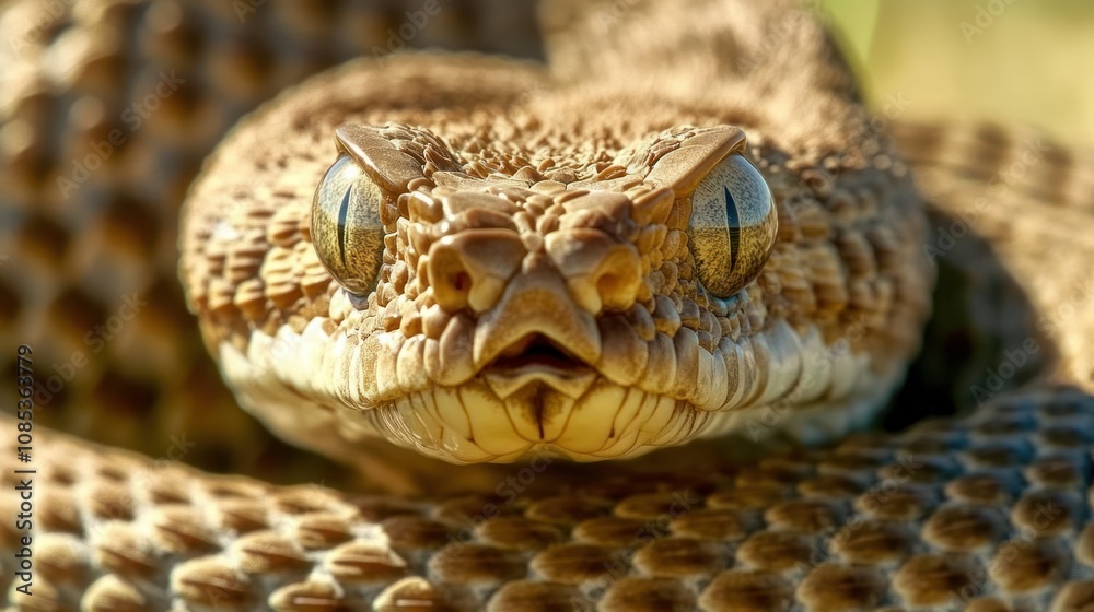 Close-up of a Snake's Head with Open Mouth and Focused Eyes Close-up of a Snake's Head with Open Mouth and Focused Eyes