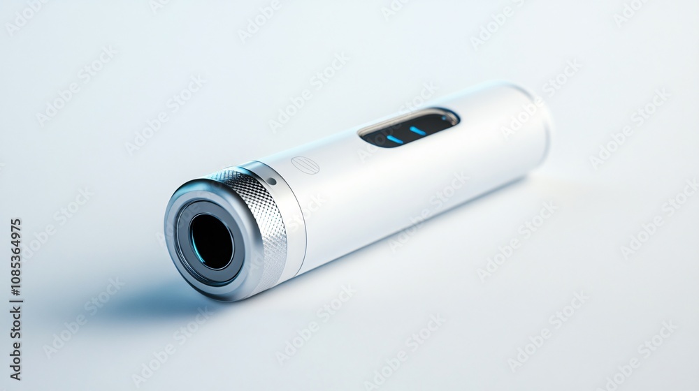 Modern Tech Gadget on White Background: A Futuristic Electronic Device Modern Tech Gadget on White Background: A Futuristic Electronic Device