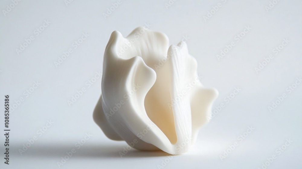 Abstract White Flower Sculpture: A Study in Delicate Forms and Textures Abstract White Flower Sculpture: A Study in Delicate Forms and Textures