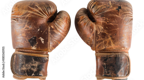 A pair of boxing gloves on white transparent background

 photo