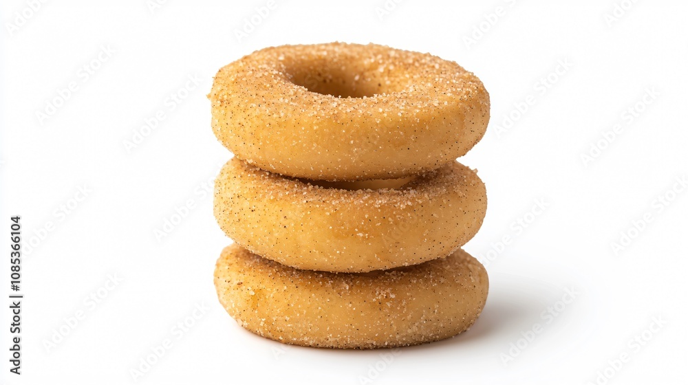 Stack of Delicious, Freshly Baked Donuts with Sweet Cinnamon Sugar Topping Stack of Delicious, Freshly Baked Donuts with Sweet Cinnamon Sugar Topping