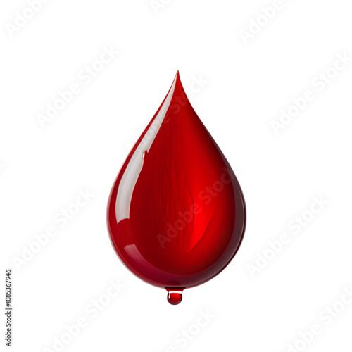 blood drop on transparent background