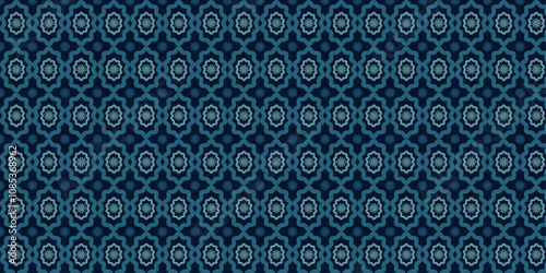 Geometric Floral Pattern on Dark Background