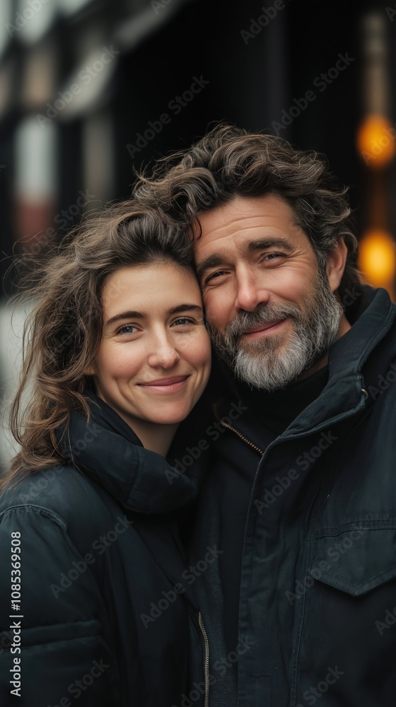 Obraz premium A couple shares a genuine moment filled with happiness and warmth on a sunny day