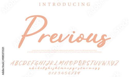 Previous Font Stylish brush painted an uppercase vector letters, alphabet, typeface