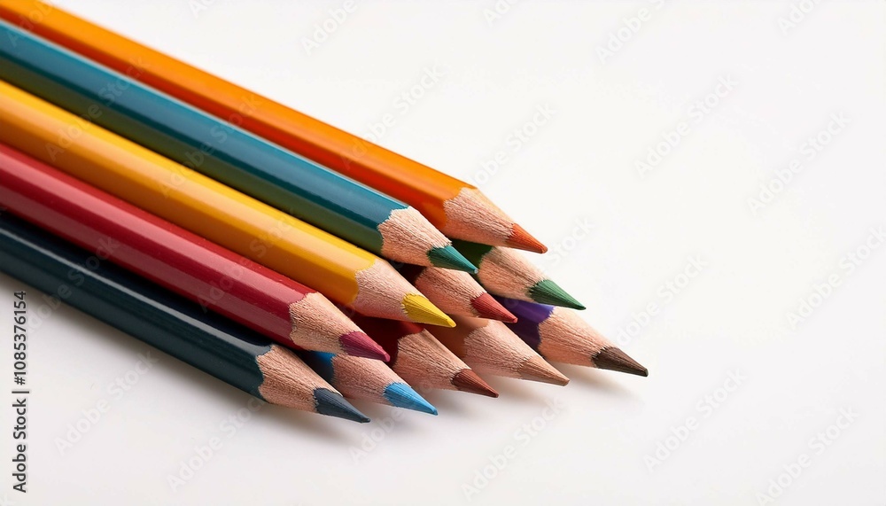 color pencils isolated on white background color pencils isolated on white background