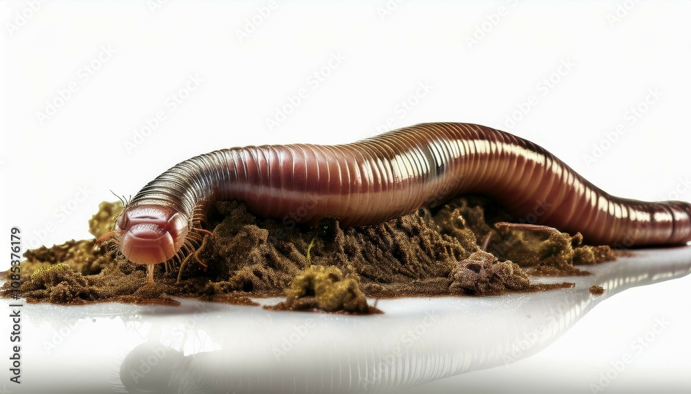 worm on a white background