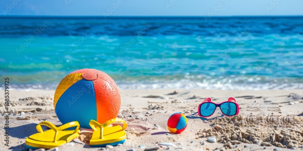 Obraz premium Beach Vacation Essentials: Sun, Sand, and Fun!