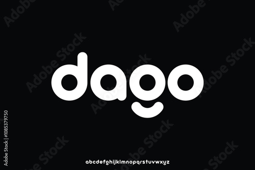 Modern bold unique sans serif alphabet display font vector illustration