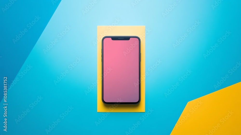 Smartphone Mockup on Vibrant Background Smartphone Mockup on Vibrant Background
