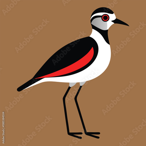 Solid color Killdeer animal vector design