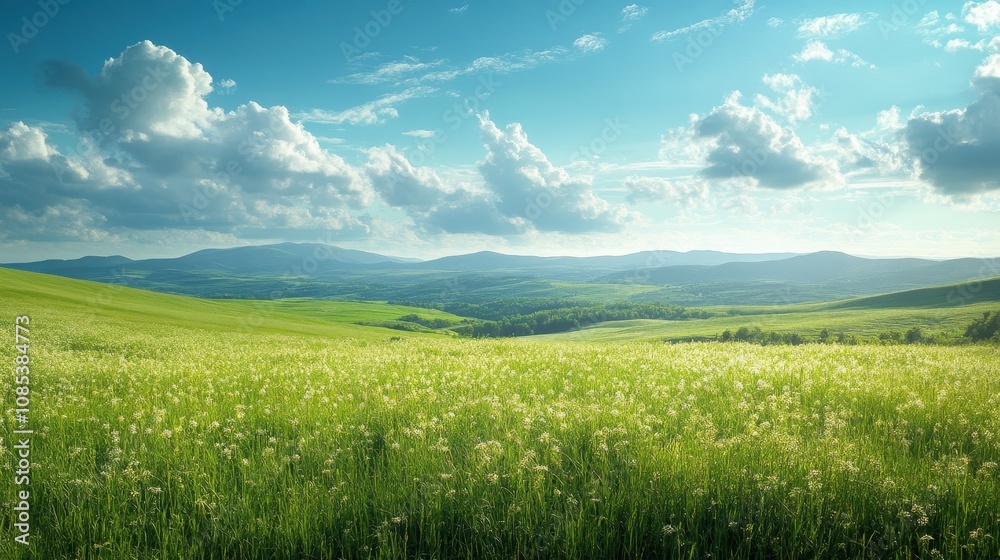 Hill landscape grassland panoramic. Hill landscape grassland panoramic.