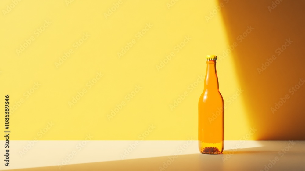 Amber Beer Bottle in Sunlight Amber Beer Bottle in Sunlight