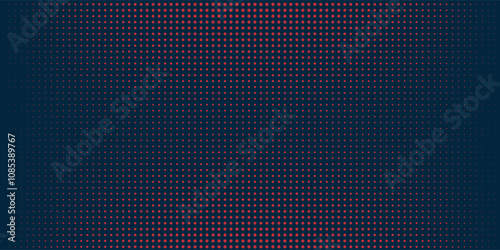 Glitch distorted grunge background. Noise destroyed texture. Red halftone dots blue color pattern gradient grunge texture background eps10.