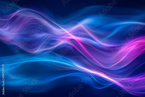 Abstract Wave Patterns in Blue and Pink Hues