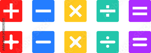 Calculator buttons icon set. calculations addition. set of calculator symbol. mathematic icon set. mathematical sing.
