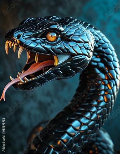 a close up of a black dragon head photo