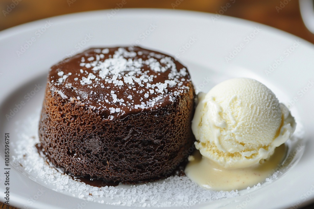 Decadent Chocolate Fondant with Vanilla Ice Cream Decadent Chocolate Fondant with Vanilla Ice Cream