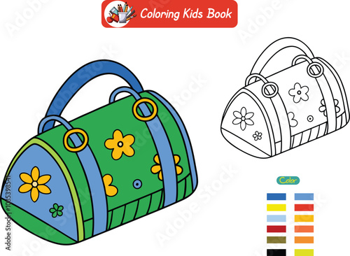 Coloring book for kids bag vector