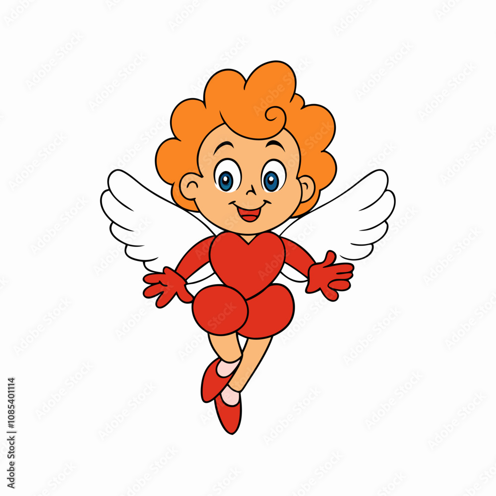 Cute Cupid Character for Valentine's Day, Cute and Playful Cartoon Cupid, Adorable Cupid Vector Cute Cupid Character for Valentine's Day, Cute and Playful Cartoon Cupid, Adorable Cupid Vector