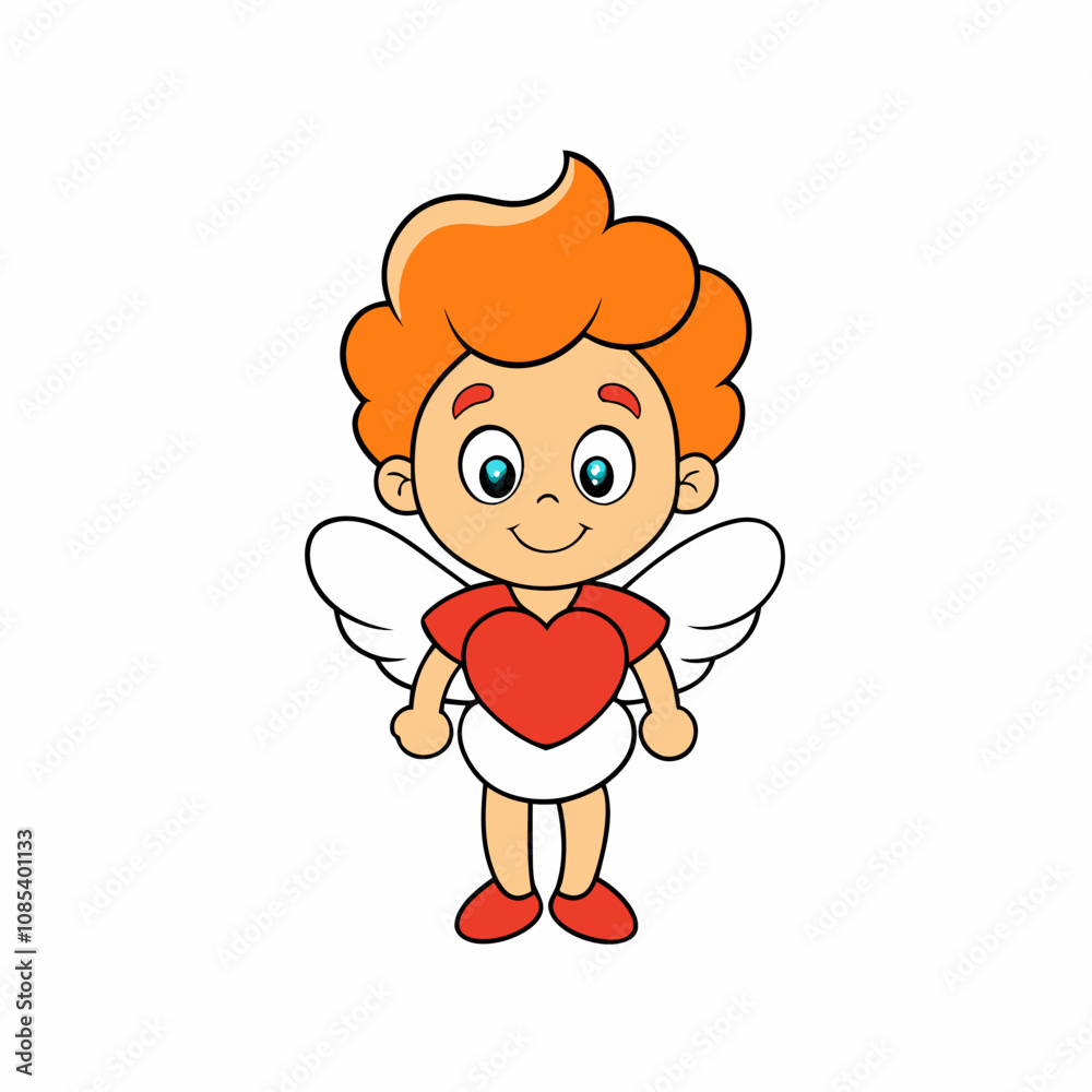 Cute Cupid Character for Valentine's Day, Cute and Playful Cartoon Cupid, Adorable Cupid Vector Cute Cupid Character for Valentine's Day, Cute and Playful Cartoon Cupid, Adorable Cupid Vector