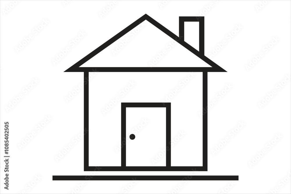 House line black Icon a vector design House line black Icon a vector design