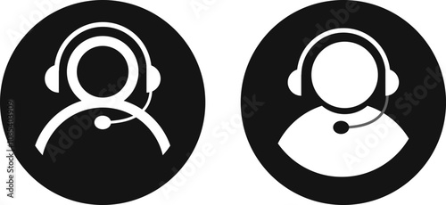 customer support icon set. Call center symbol. Operator message icons.  support and communication concept
