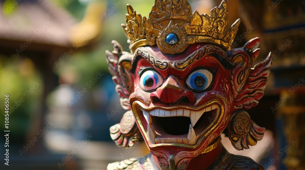 Balinese Guardian Statue with Ferocious Expression Balinese Guardian Statue with Ferocious Expression