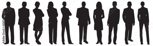 Wallpaper Mural silhouettes of people working group of standing in different poses.  business people vector Torontodigital.ca