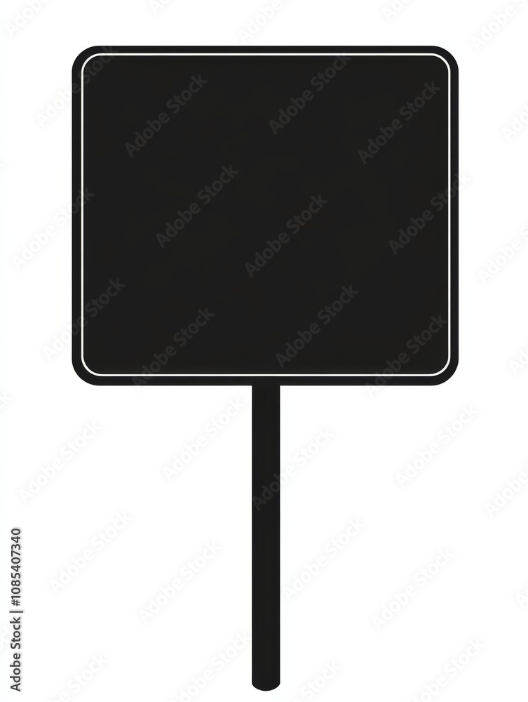 Blank Square Chalkboard Sign on Stick 