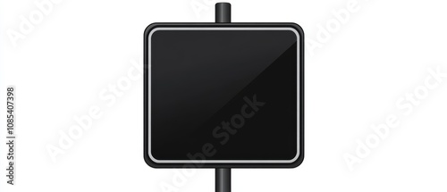 Blank Street Sign Mockup: A minimalist, square street sign with a black background and a white border, ready to be customized with your own message or design.