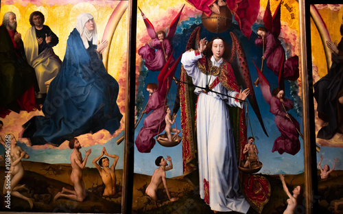 Fototapete Hospices de Beaune, Burgundy, France, altarpiece painting