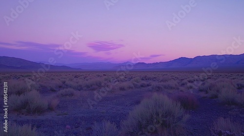 Tranquil Twilight: A Serene Desert Landscape at Dusk