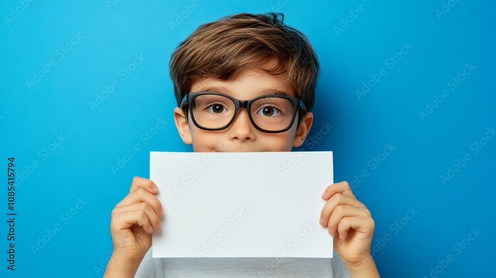 Smart Kid Holding Blank Sign Smart Kid Holding Blank Sign