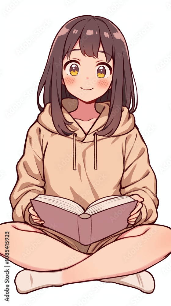 Smiling Girl Reading a Book Smiling Girl Reading a Book
