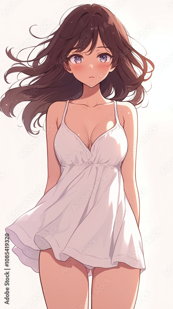 Anime Girl in a White Dress Anime Girl in a White Dress