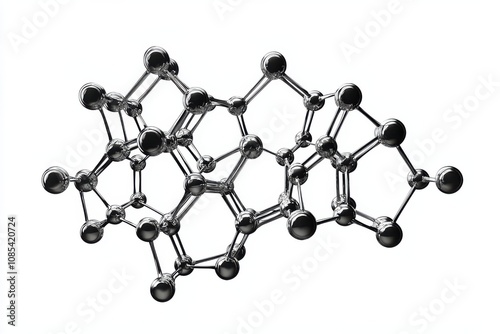 Abstract digital network of interconnected hexagonal shapes