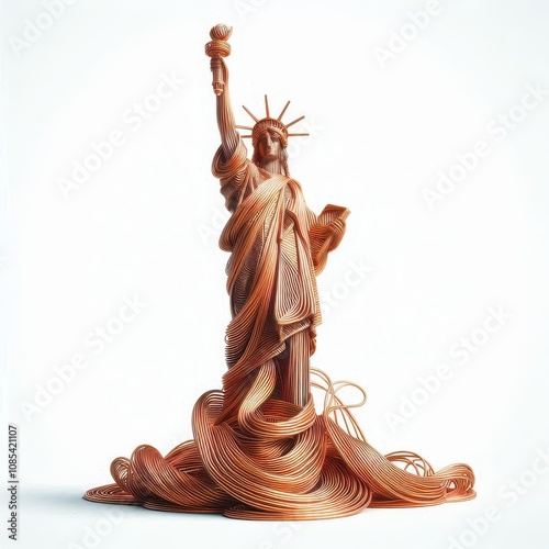 AI designed copper statue of liberty
