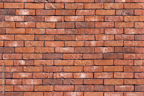 decorative red brick wall close up