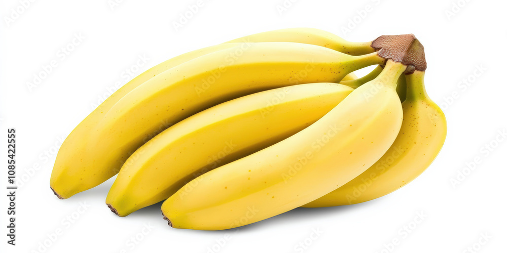 A bunch of ripe yellow bananas, showcasing their smooth skin and curved shape, perfect for healthy snacking or adding to various dishes. A bunch of ripe yellow bananas, showcasing their smooth skin and curved shape, perfect for healthy snacking or adding to various dishes.