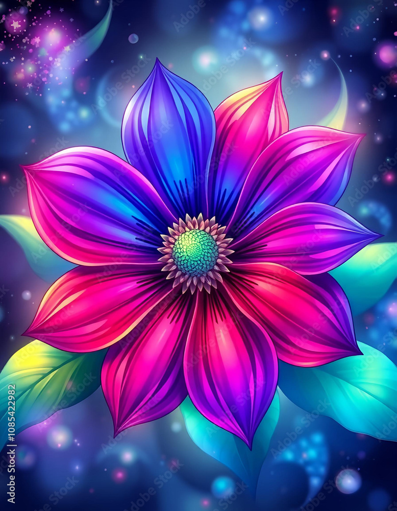 Obraz premium beautiful flower with multi-colored petals.