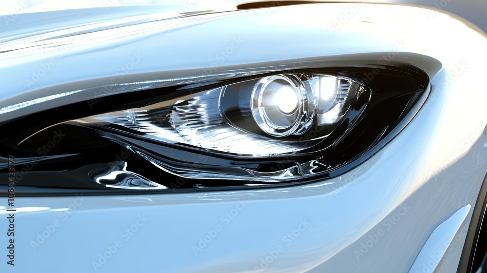 Close up of a white car headlight Close up of a white car headlight